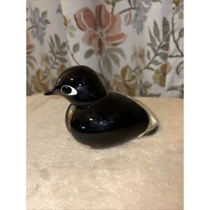 Glass Duck Hand Blown Art Glass Not Signed 5 1/2"